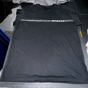 Oakley Mens XL Black Short Sleeve Logo Stripe Graphic T-Shirt Regular Fit Mexico